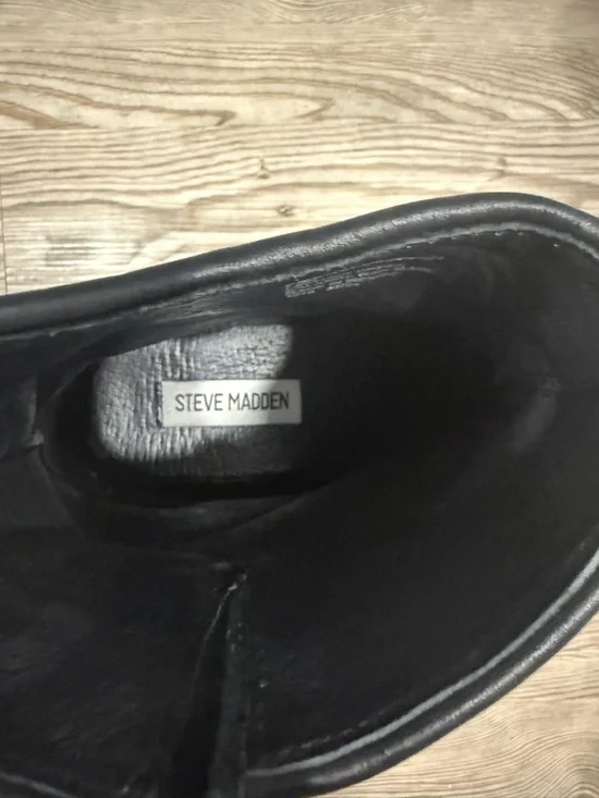 Steve Madden Black Buckle Moto Boots - Picture 4 of 5